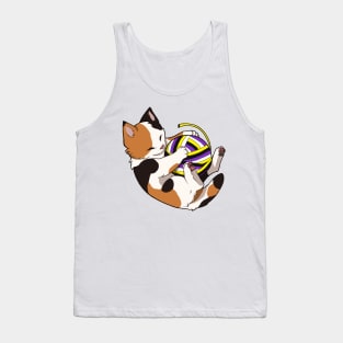 Nonbinary Pride Calico Cat Tank Top